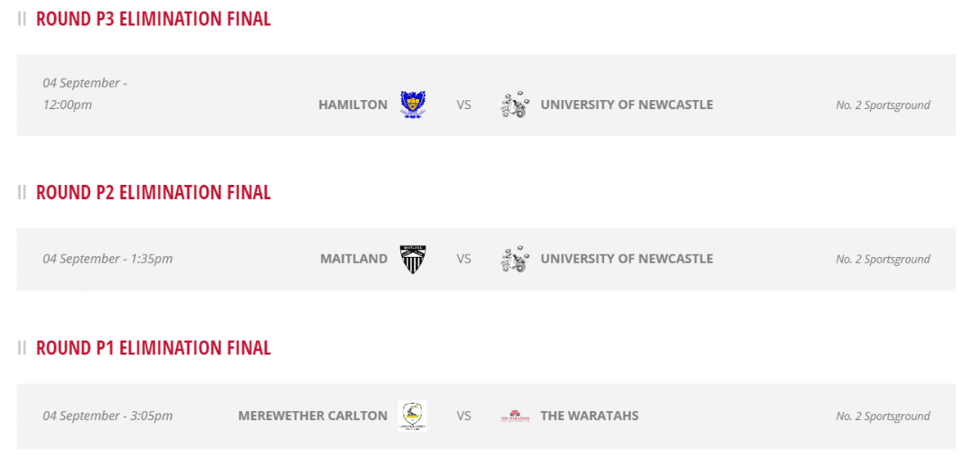 Sunday's Fixtures